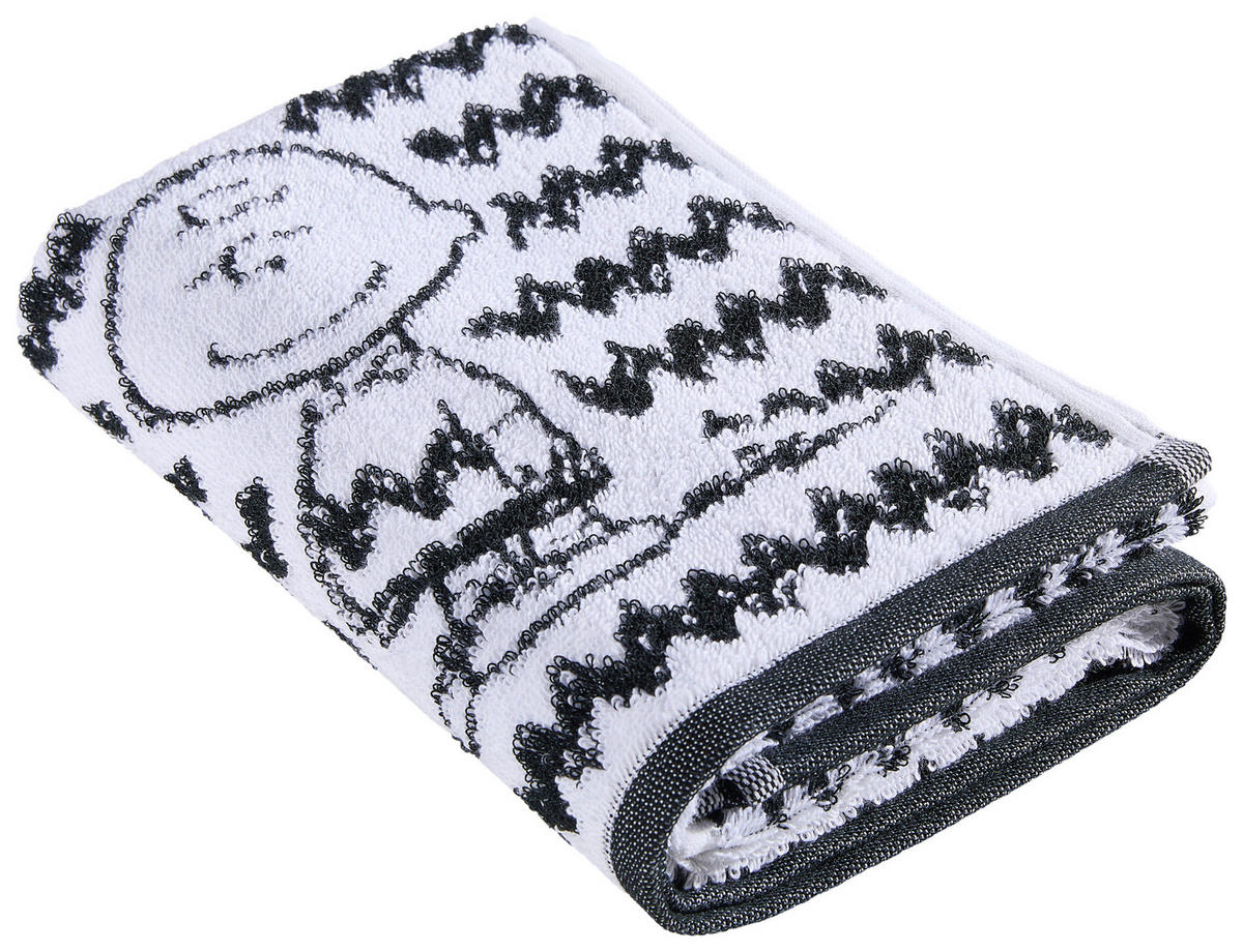 HANDTUCH Charlie Brown Schwarz  - Schwarz, Design, Textil (50/100cm) - Vossen