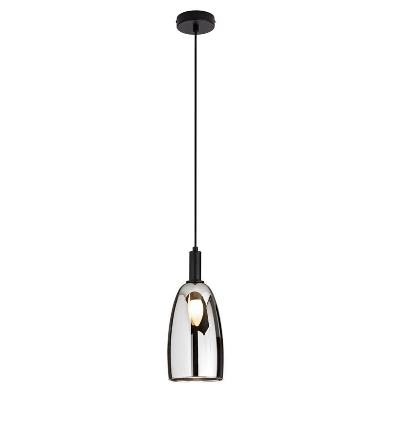 HÄNGELEUCHTE 14/10/150 cm  - Chromfarben/Schwarz, Trend, Glas/Metall (14/10/150cm)