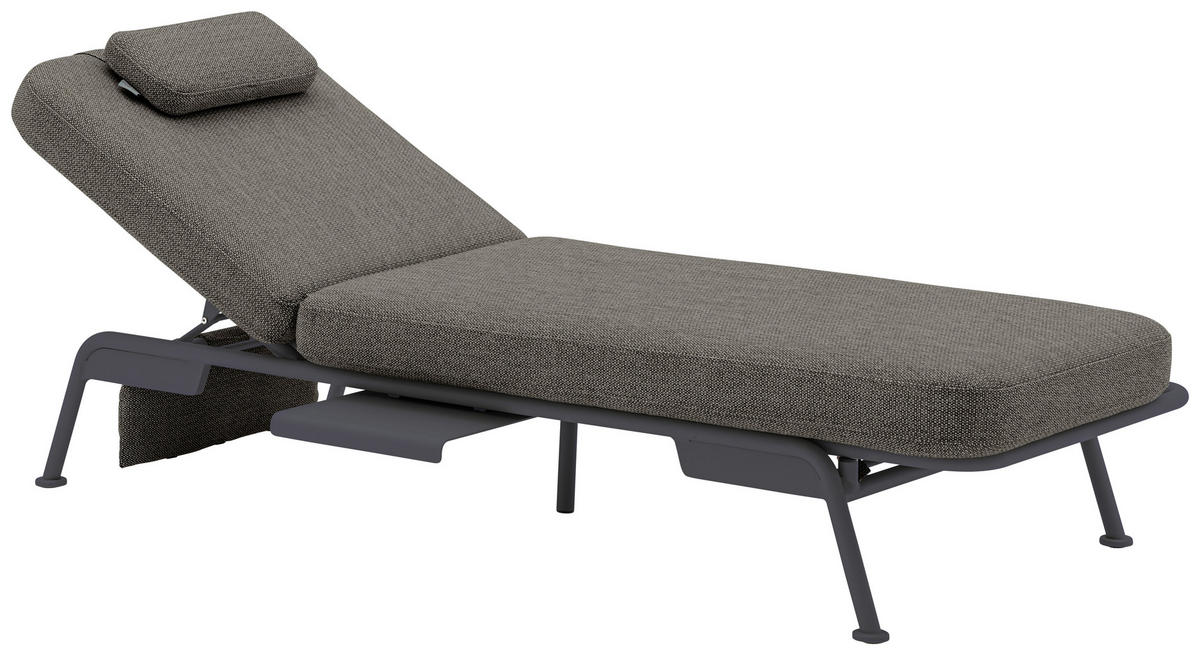 GARTENBANK 198/78/81 cm  Aluminium  - Graphitfarben/Grau, Design, Textil/Metall (198/78/81cm) - Zebra 