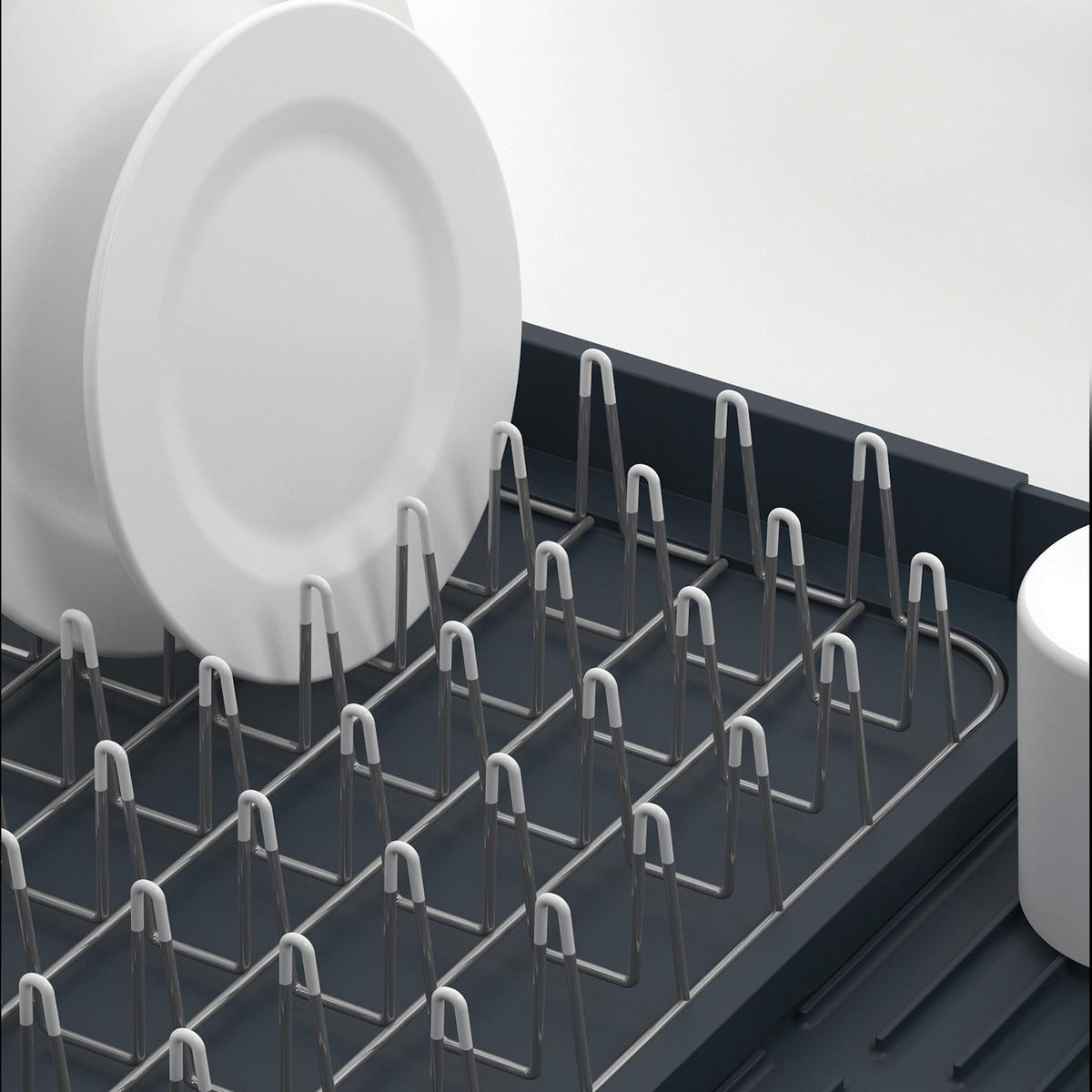 ABTROPFMATTE   - Dunkelgrau, Basics, Kunststoff/Metall (32/36,4/16,1cm) - Joseph Joseph