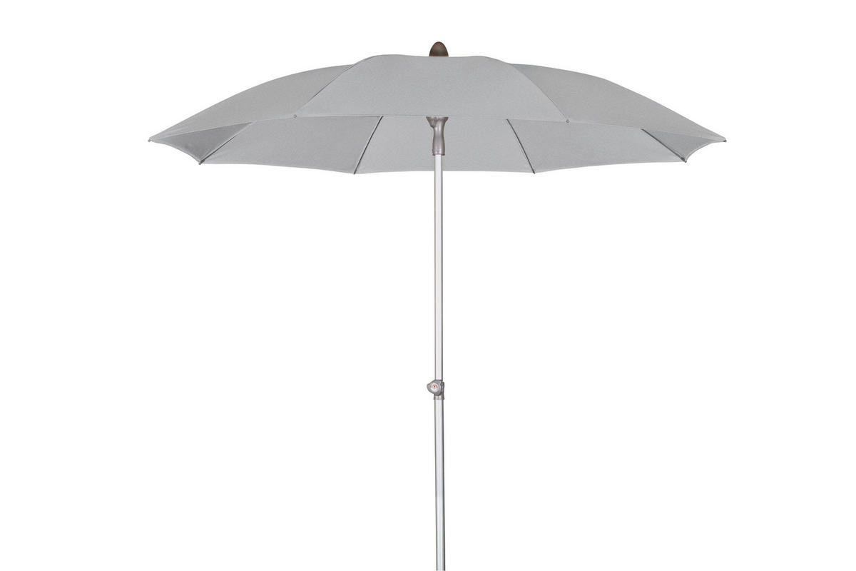 SONNENSCHIRM 200 cm Hellgrau  - Silberfarben/Hellgrau, KONVENTIONELL, Textil/Metall (200/200cm) - Doppler