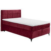 BOXSPRINGBETT 140/200 cm  in Bordeaux  - Bordeaux/Schwarz, Design, Holzwerkstoff/Kunststoff (140/200cm) - Xora