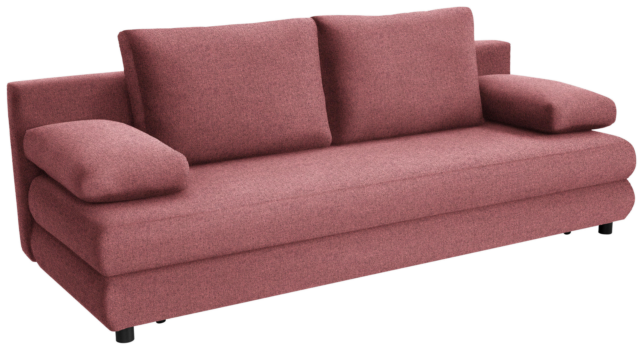 SCHLAFSOFA Webstoff Altrosa  - Schwarz/Altrosa, Design, Kunststoff/Textil (197/77/81cm) - home24