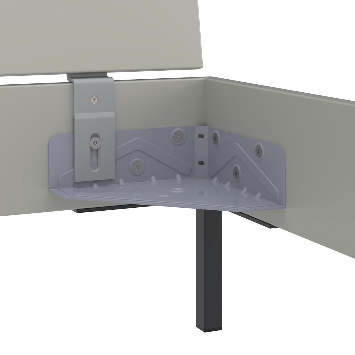 BETT 160/200 cm  in Hellgrau  - Hellgrau/Schwarz, Design, Metall (160/200cm) - Xora