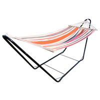  HÄNGEMATTE Blau, Orange, Rosa, Weiß Auflage, Gestell  - Blau/Orange, KONVENTIONELL, Textil/Metall (300/74/105cm) - La Siesta