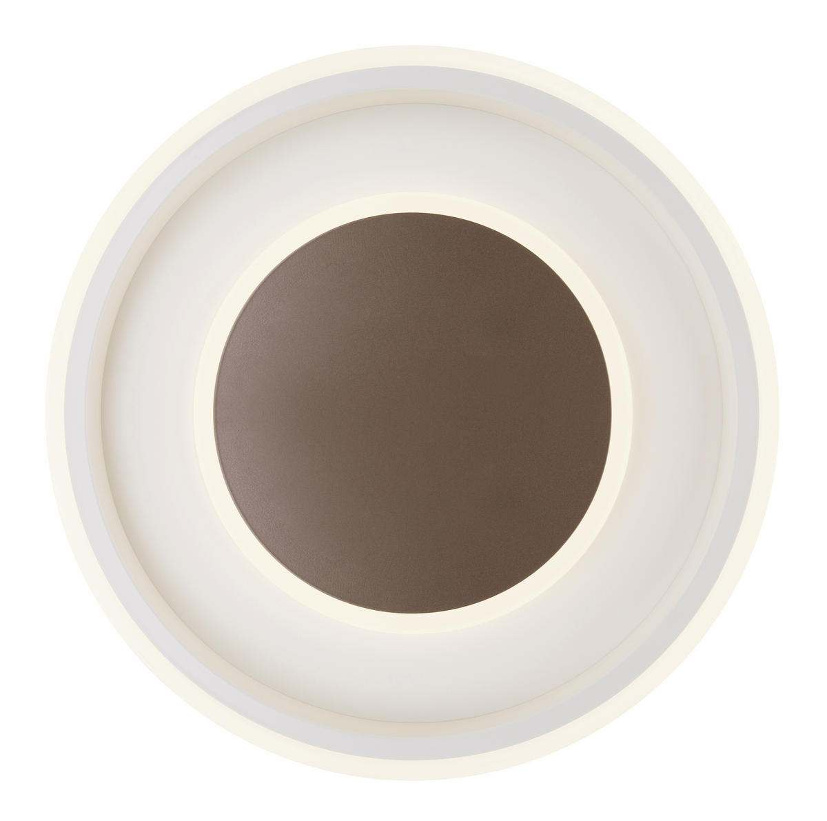 LED-DECKENLEUCHTE 50/9 cm   - Opal/Braun, KONVENTIONELL, Kunststoff/Metall (50/9cm) - Globo