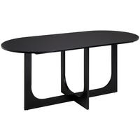 ESSTISCH Echtholz  Holz oval Schwarz  - Schwarz, Basics, Holz (180/76/90cm) - MID.YOU