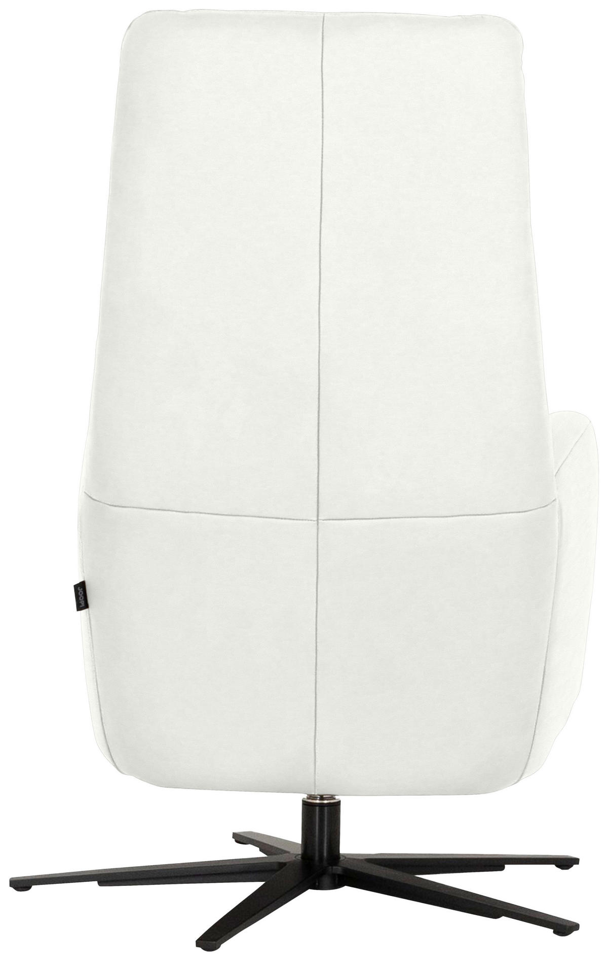 RELAXSESSEL Leder Weiss  - Weiss/Schwarz, Modern, Leder/Metall (66/110/83cm) - Joop!