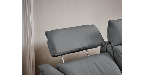 TRAPEZSOFA in Mikrofaser Grau - Schwarz/Grau, KONVENTIONELL, Textil/Metall (221/103/95cm) - Dieter Knoll