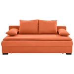 SCHLAFSOFA in Samt Orange  - Schwarz/Orange, KONVENTIONELL, Kunststoff/Textil (207/94/90cm) - Venda