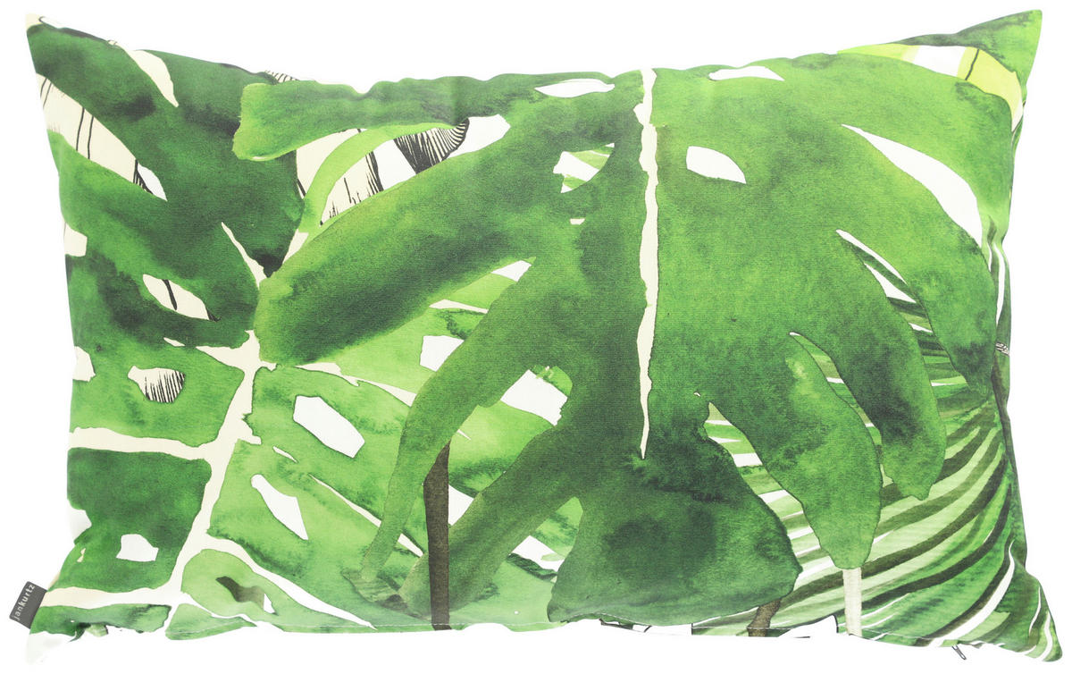 ZIERKISSEN Somnia 60/40 cm  - Weiß/Grün, Basics, Kunststoff (60/40cm) - Jan Kurtz