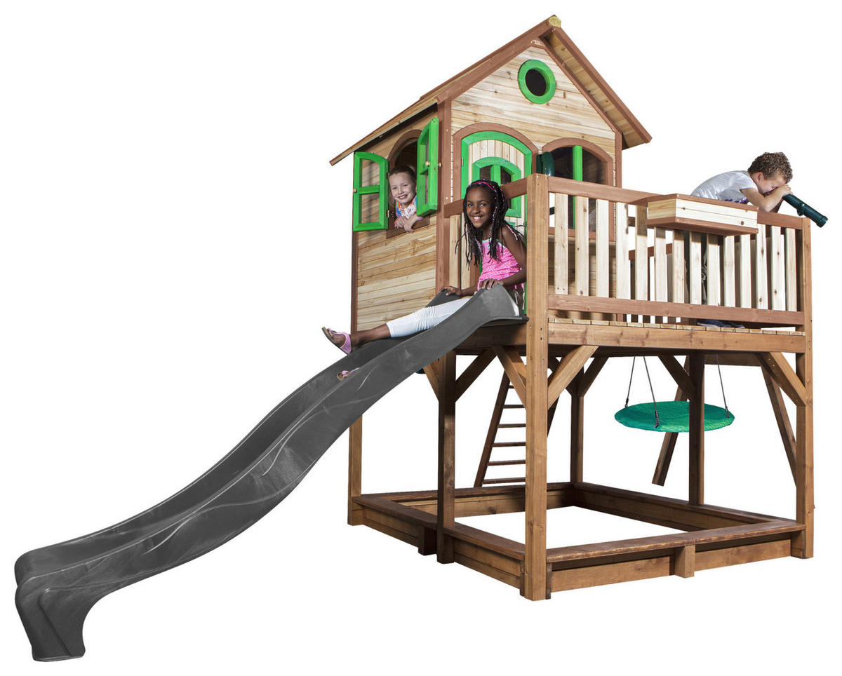 SPIELTURM 613/291/277 cm  - Braun/Grau, KONVENTIONELL, Holz (613/291/277cm) - Ambia Garden