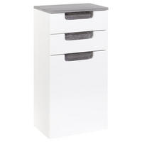 UNTERSCHRANK 40/79/27 cm   - Eichefarben/Silberfarben, MODERN, Holzwerkstoff (40/79/27cm) - Held