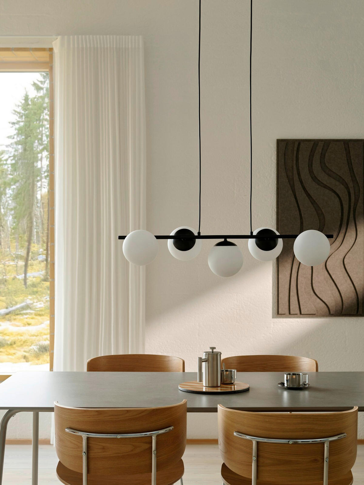 HÄNGELEUCHTE Lilly 20/32/90 cm  - Schwarz, Design, Metall (20/32/90cm) - Nordlux