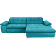 ECKSOFA  in Mikrofaser Türkis  265/180 cm  - Türkis/Chromfarben, Design, Textil/Metall (265/180cm) - Carryhome