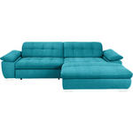 ECKSOFA in Mikrofaser Türkis  265/180 cm  - Türkis/Chromfarben, Design, Textil/Metall (265/180cm) - Carryhome