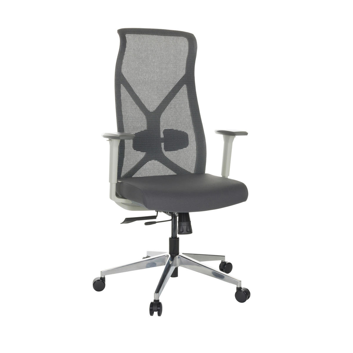 VRTLJIVI STOL tekstil črna  - srebrne barve/siva, Basics, kovina/umetna masa (69/119-128/60cm) - MID.YOU