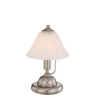 TISCHLEUCHTE 17/27 cm   - Weiß/Nickelfarben, Basics, Glas/Metall (17/27cm)