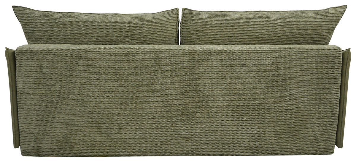 SCHLAFSOFA Cord, Flachgewebe Olivgrün  - Schwarz/Olivgrün, KONVENTIONELL, Textil/Metall (223/72/100cm) - Carryhome
