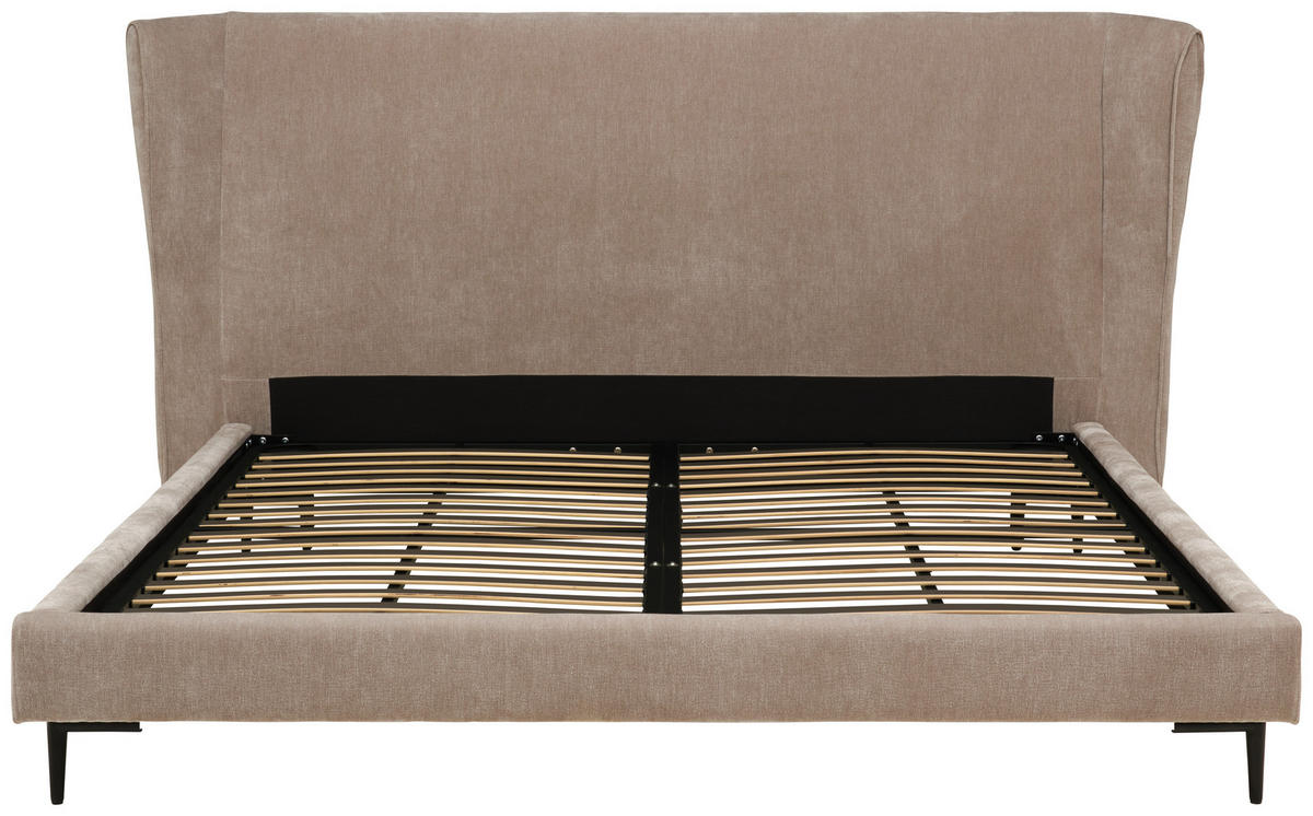 POLSTERBETT Lattenrost 180/200 cm  in Beige  - Beige/Schwarz, MODERN, Holz/Textil (180/200cm) - Livetastic