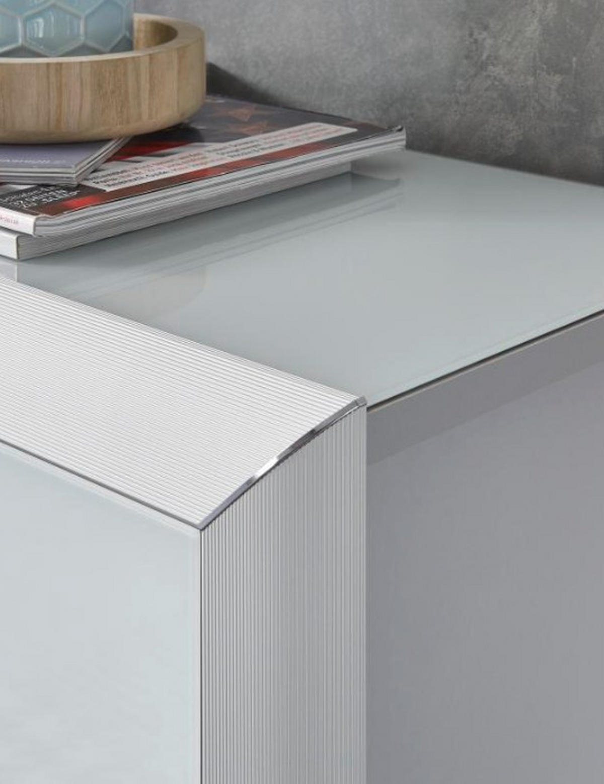 SCHUHSCHRANK Weiß, Alufarben  - Alufarben/Weiß, Design, Glas/Holzwerkstoff (63/89/35cm) - Dieter Knoll