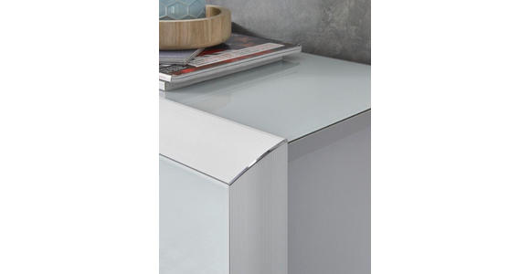 SCHUHSCHRANK Weiß, Alufarben  - Alufarben/Weiß, Design, Glas/Holzwerkstoff (63/89/35cm) - Dieter Knoll