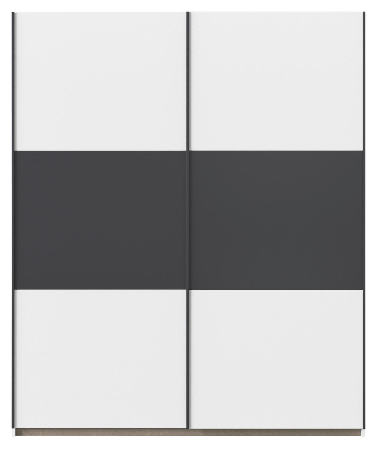 SCHWEBETÜRENSCHRANK in Grau, Weiss  - Weiss/Grau, Modern, Holzwerkstoff/Metall (175/210/59cm) - Rauch Möbel