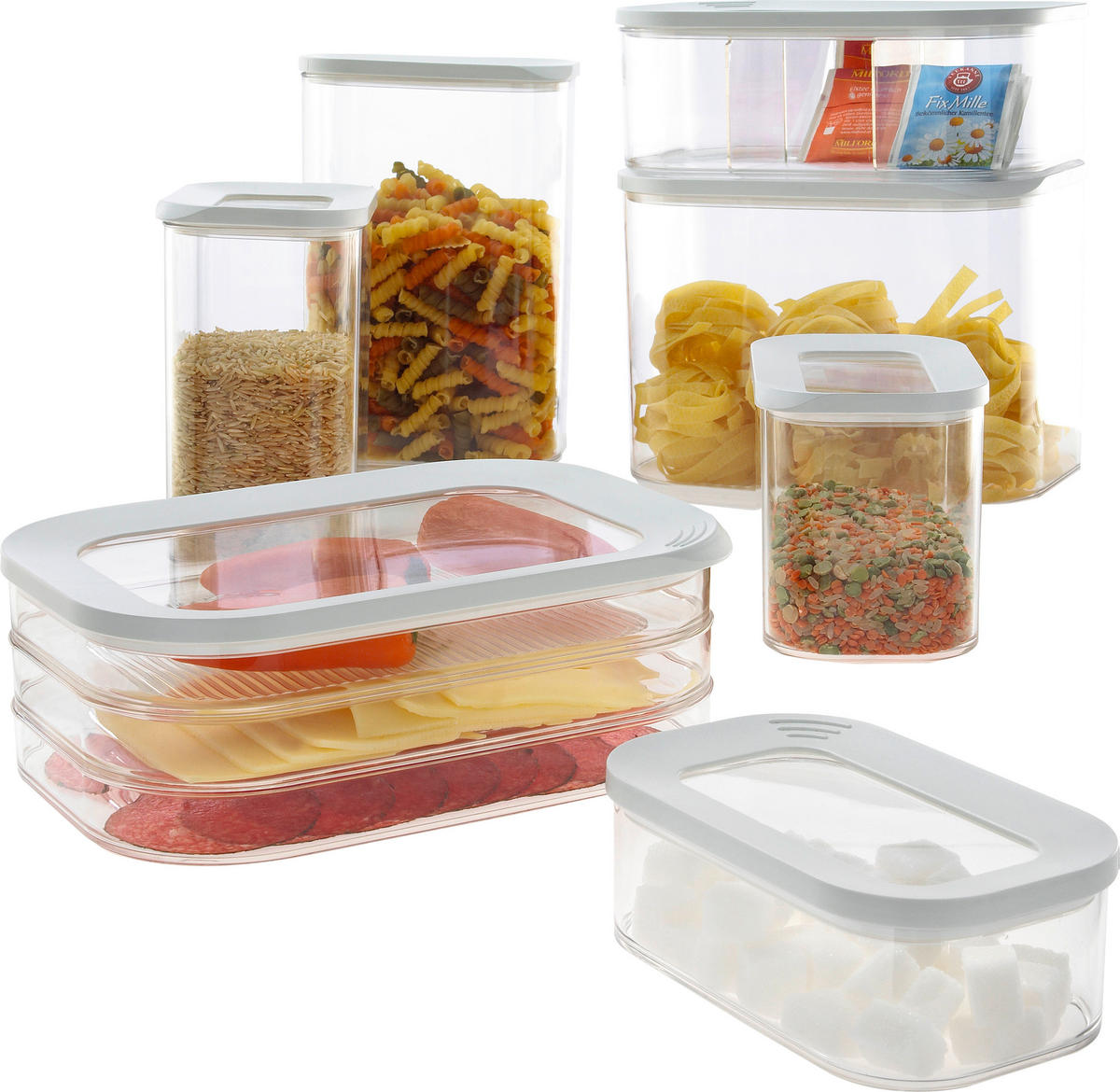 VORRATSDOSE Modula 1 L  - Transparent/Weiß, Basics, Kunststoff (14,4/9/11,4cm) - Mepal