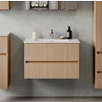 WASCHTISCHKOMBI 80 cm  - Eichefarben/Weiß, KONVENTIONELL, Keramik/Holzwerkstoff (80cm) - Xora