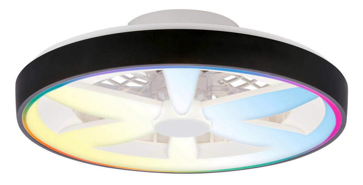 DECKENVENTILATOR 48./15 cm   - Schwarz/Weiß, Design, Kunststoff (48./15cm)