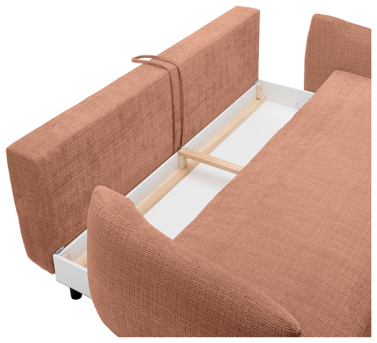 SCHLAFSOFA in Chenille Rostfarben  - Rostfarben/Schwarz, Konventionell, Textil/Metall (228/75/98cm) - Carryhome