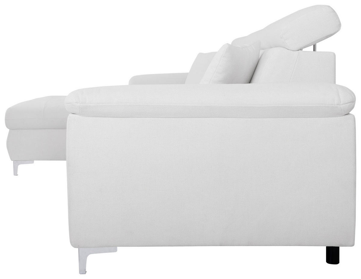ECKSOFA in Flachgewebe Naturfarben  - Chromfarben/Naturfarben, KONVENTIONELL, Textil/Metall (175/268cm) - Carryhome