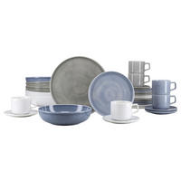 KOMBISERVICE Session Urban 30-teilig  - Graublau/Weiß, Basics, Keramik - Creatable
