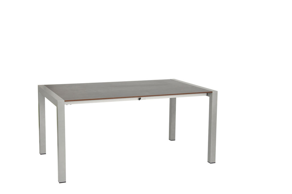 GARTENSET beschichtet Aluminium  - Platinfarben/Anthrazit, Basics, Textil/Metall (160+60/98/74cm) - Acamp