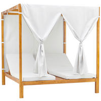 DVOSTRUKI LEŽAJ  boje bagrema, svijetlo siva  drvo, tekstil      - boje bagrema/svijetlo siva, Moderno, drvo/tekstil (185/195/203cm) - Ambia Garden