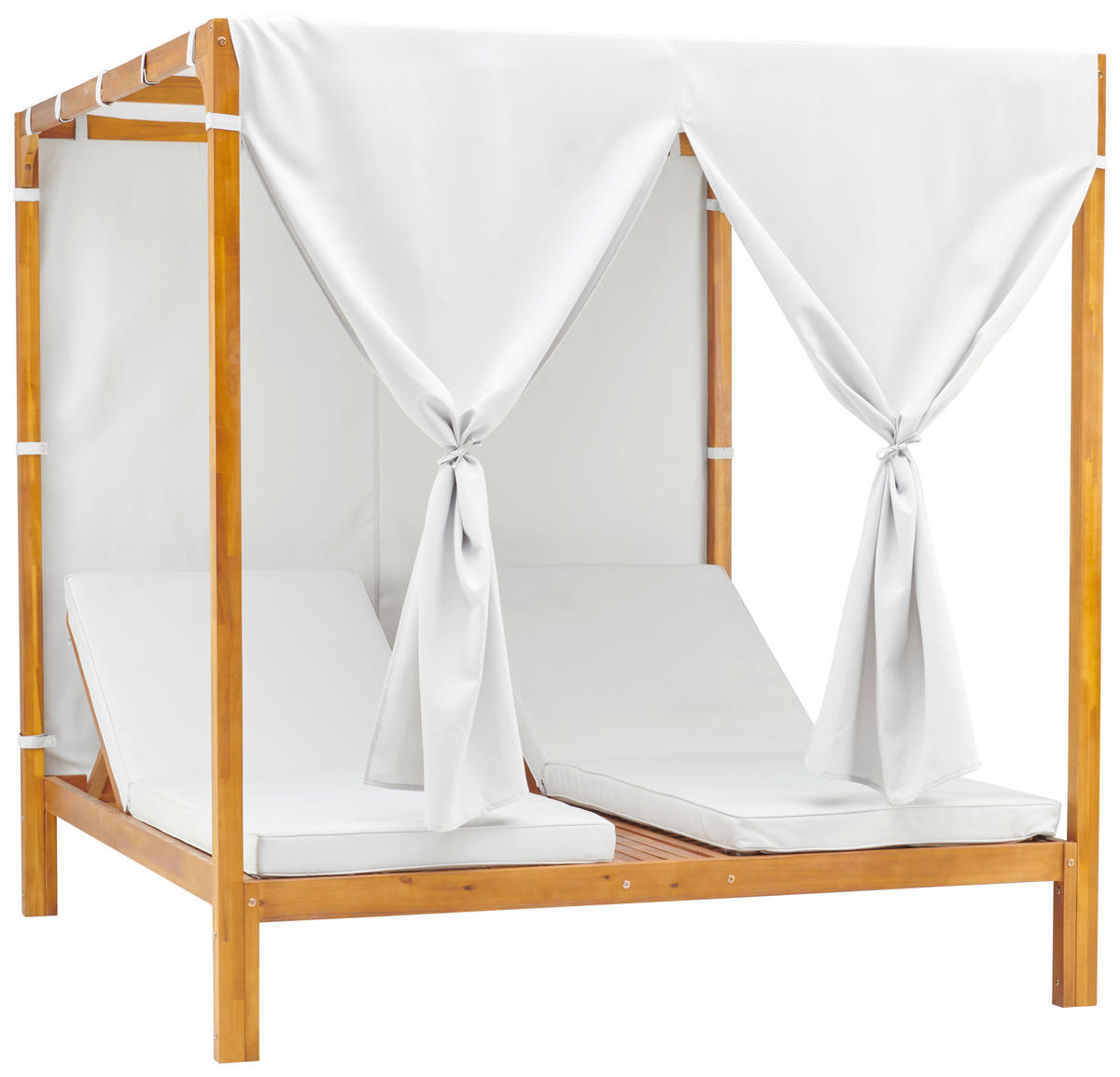 DVOSTRUKI LEŽAJ  boje bagrema, svijetlo siva  drvo, tekstil      - boje bagrema/svijetlo siva, Moderno, drvo/tekstil (185/195/203cm) - Ambia Garden