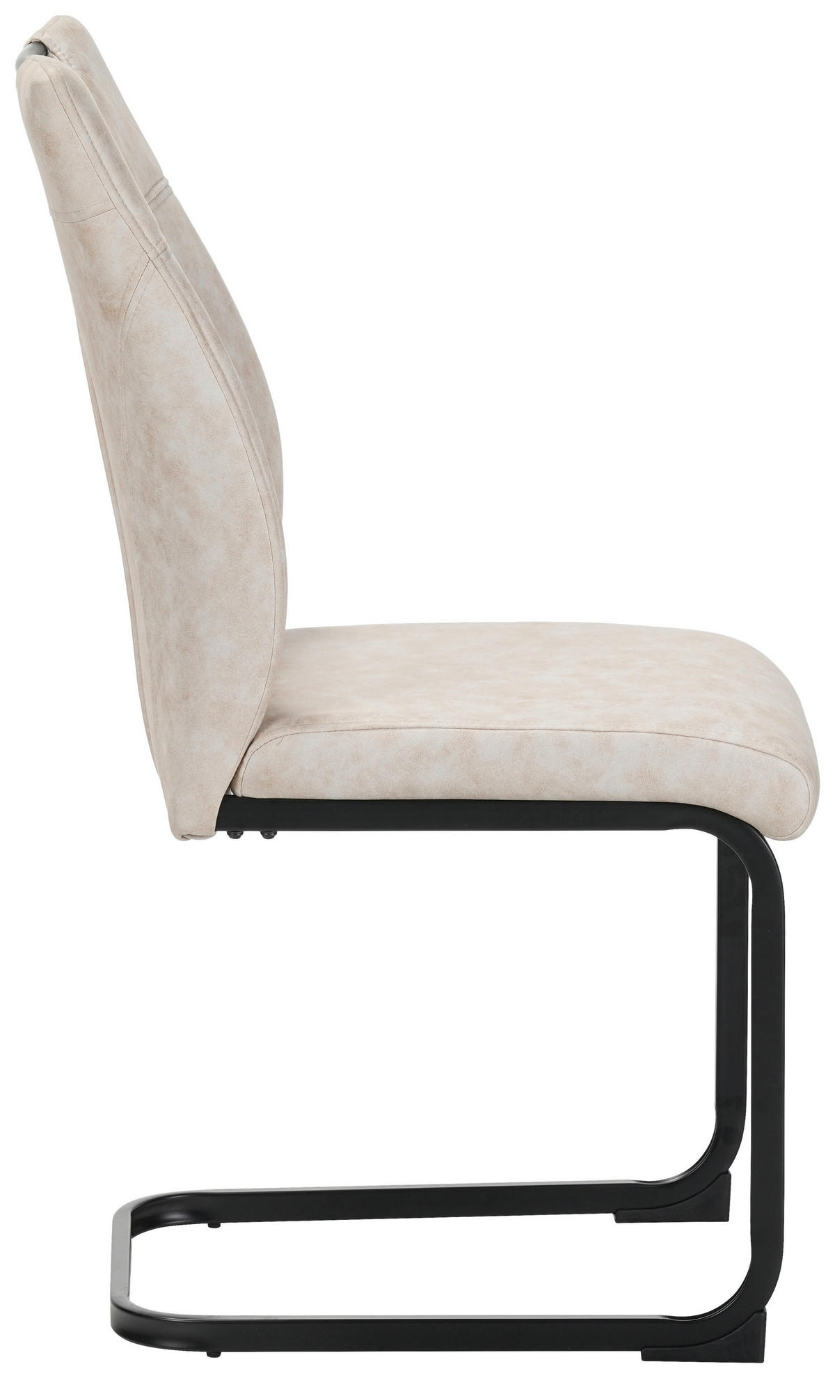 STUHL-SET 4 Stück  in Mikrofaser  - Beige/Schwarz, Design, Textil/Metall (43/97/57cm) - Xora