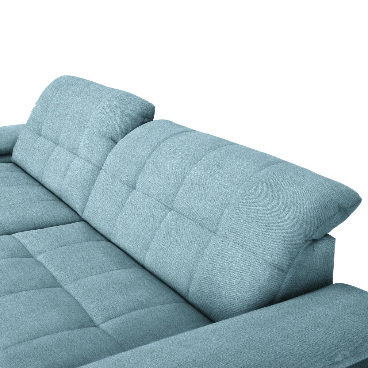 ECKSOFA in Webstoff Hellblau  180/265 cm  - Schwarz/Hellblau, Design, Textil/Metall (180/265cm) - Carryhome