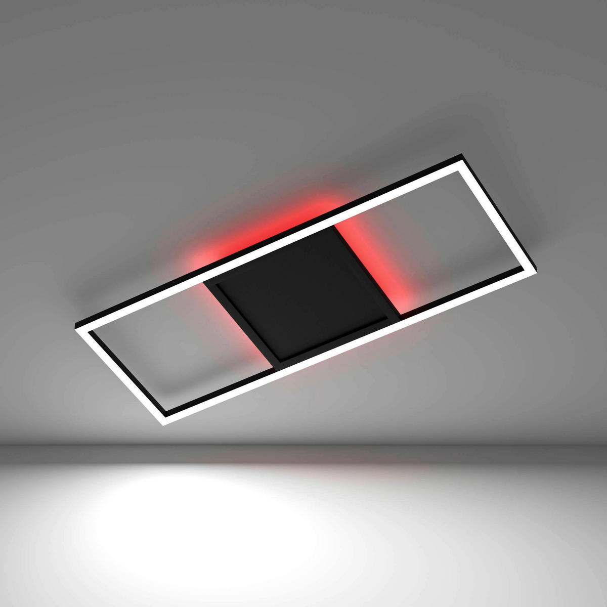 LED-DECKENLEUCHTE 64/24/4,5 cm    - Schwarz/Weiß, Design, Kunststoff/Metall (64/24/4,5cm) - Eglo