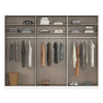 SCHWEBETÜRENSCHRANK 301/236/68 cm 3-türig Weiß Hochglanz, Weiß  - Weiß Hochglanz/Alufarben, Basics, Holzwerkstoff/Metall (301/236/68cm) - Novel