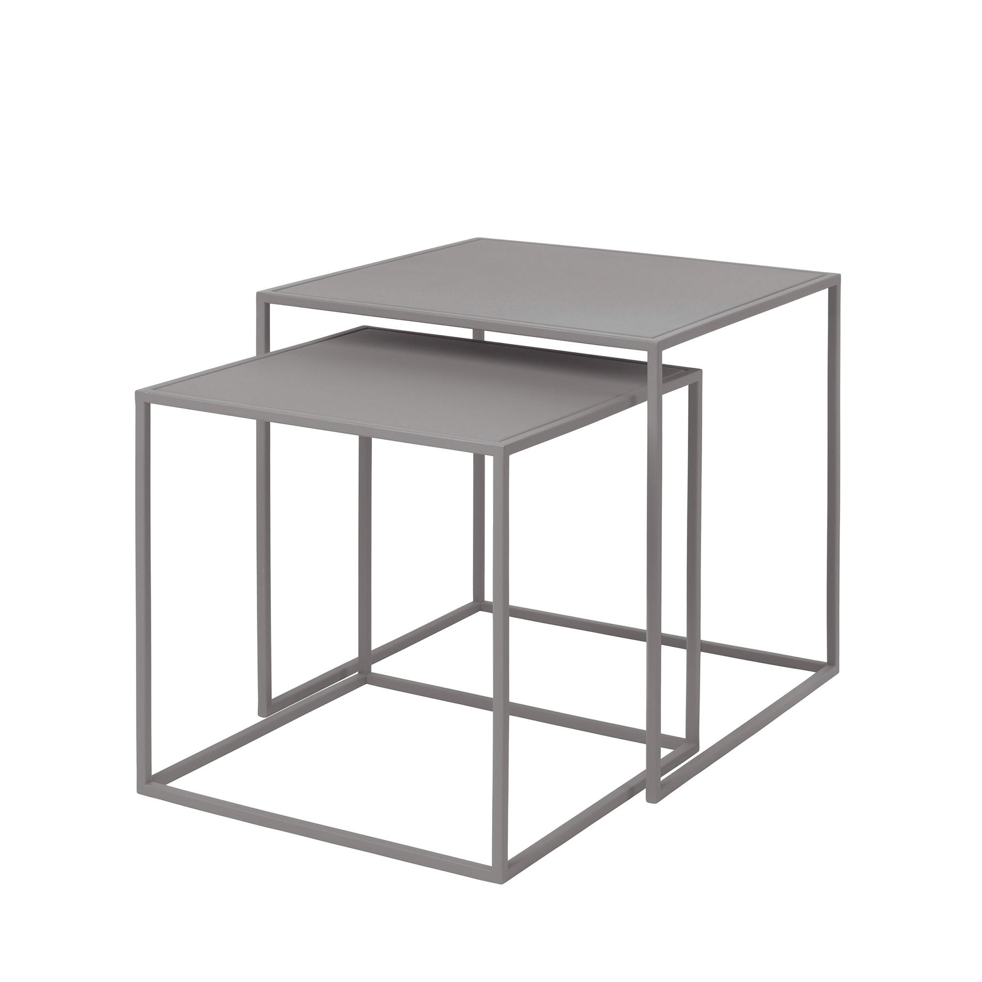 BEISTELLTISCHSET quadratisch Taupe  - Taupe, Design, Metall (40/40/40cm) - Blomus