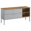 TV-ELEMENT - Eichefarben/Alufarben, Trend, Holzwerkstoff/Metall (120/61/42cm) - Stylife