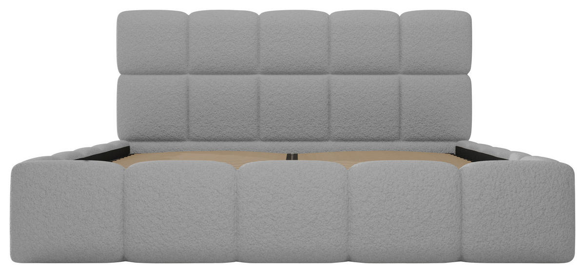 POLSTERBETT Cloudy Bettkasten, Lattenrost 140/200 cm  in Grau  - Schwarz/Grau, Design, Holz/Textil (140/200cm) - Boxxx