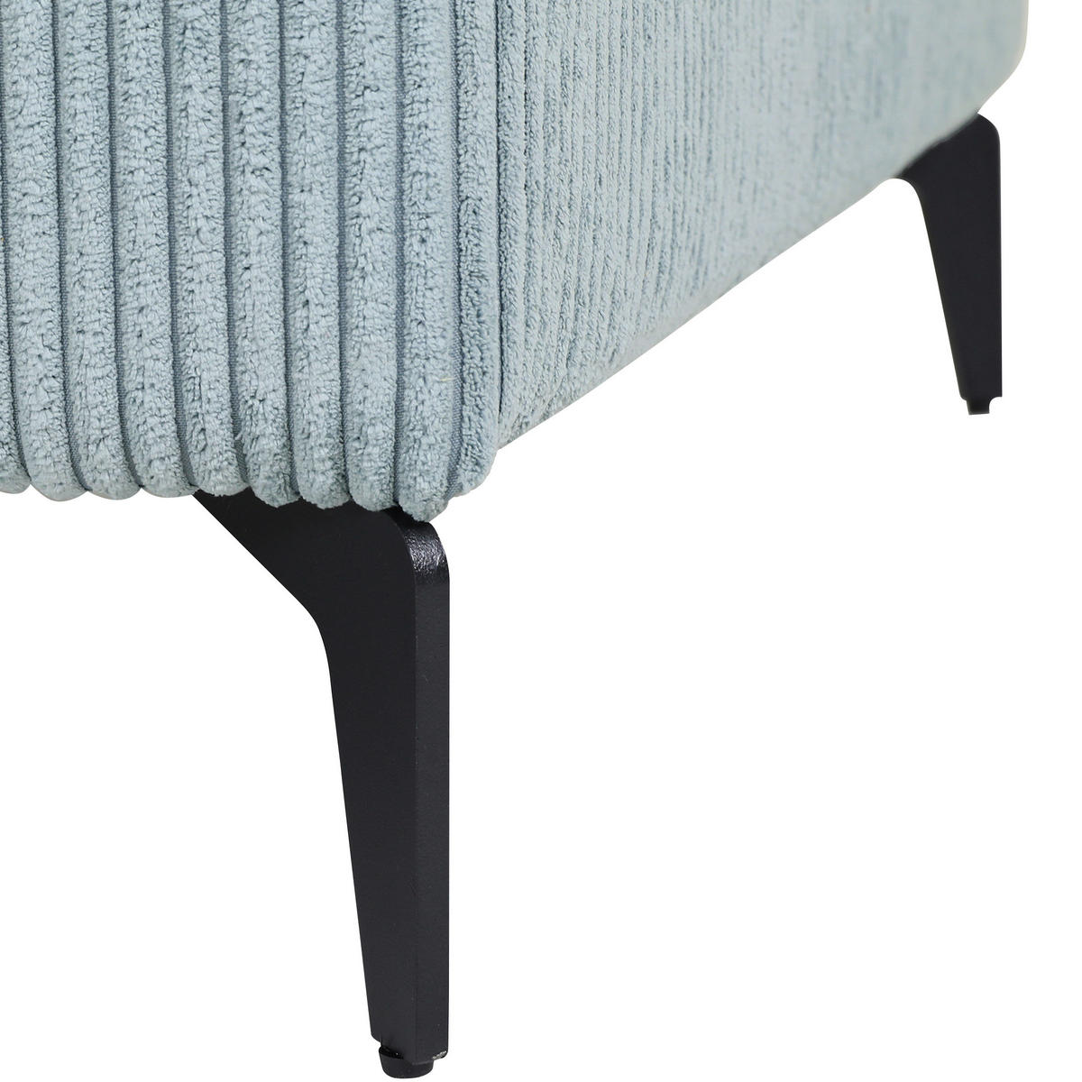 ECKSOFA in Cord Mintgrün, Hellblau  - Schwarz/Mintgrün, Konventionell, Textil/Metall (170/285cm) - Carryhome