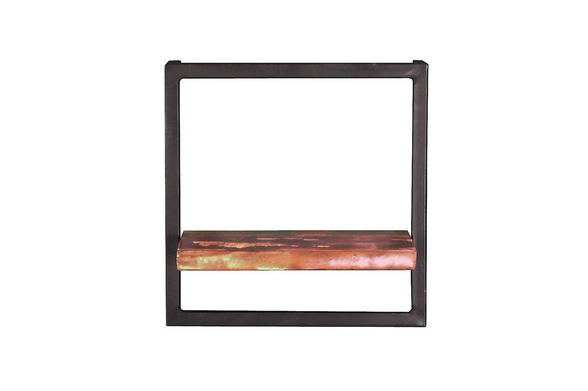 WANDREGAL 35/35/25 cm  - Multicolor/Schwarz, Design, Holz/Metall (35/35/25cm) - MID.YOU