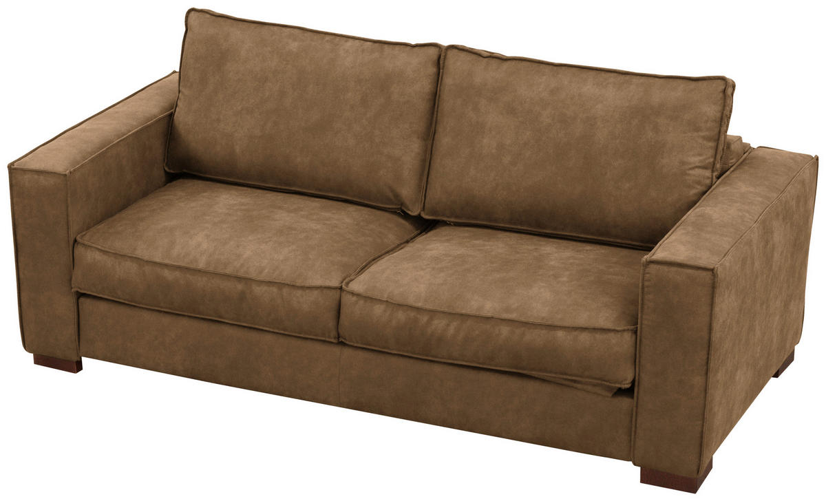 SCHLAFSOFA in Mikrofaser Braun  - Dunkelbraun/Braun, Design, Holz/Textil (203/85/99cm) - MID.YOU