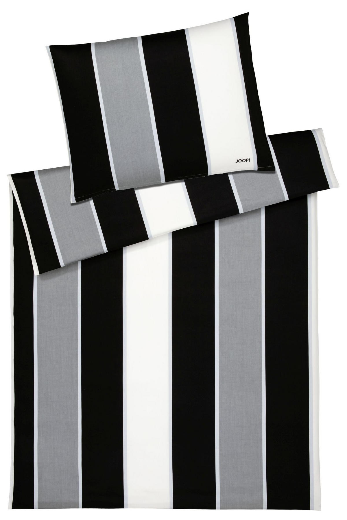 BETTWÄSCHE Lines Makosatin 140/200 cm  - Schwarz, Basics, Textil (140/200cm) - Joop!