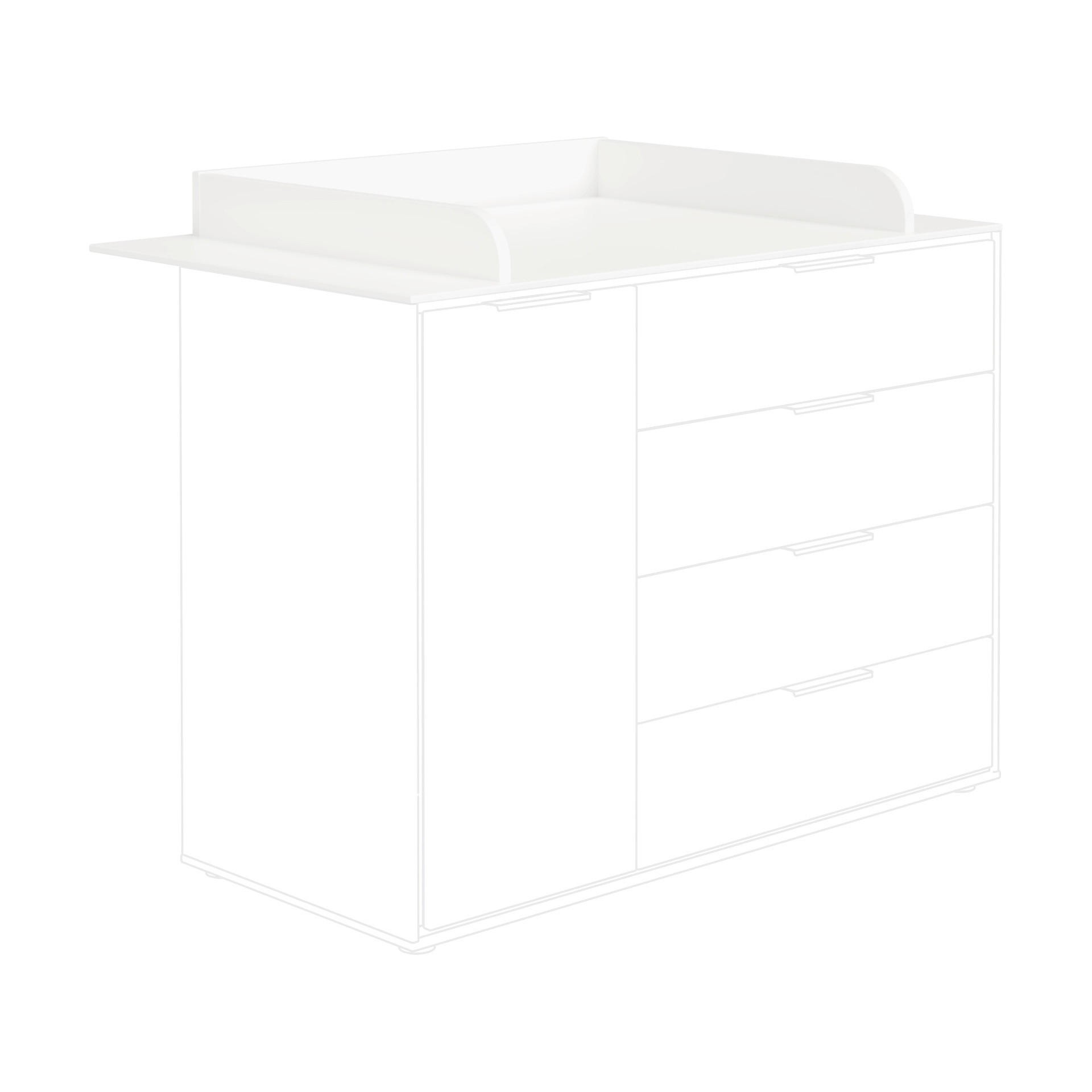 PELENKÁZÓFELTÉT Lieven  - fehér, Basics, faalapú anyag (125,9/11,5/78,6cm) - Paidi