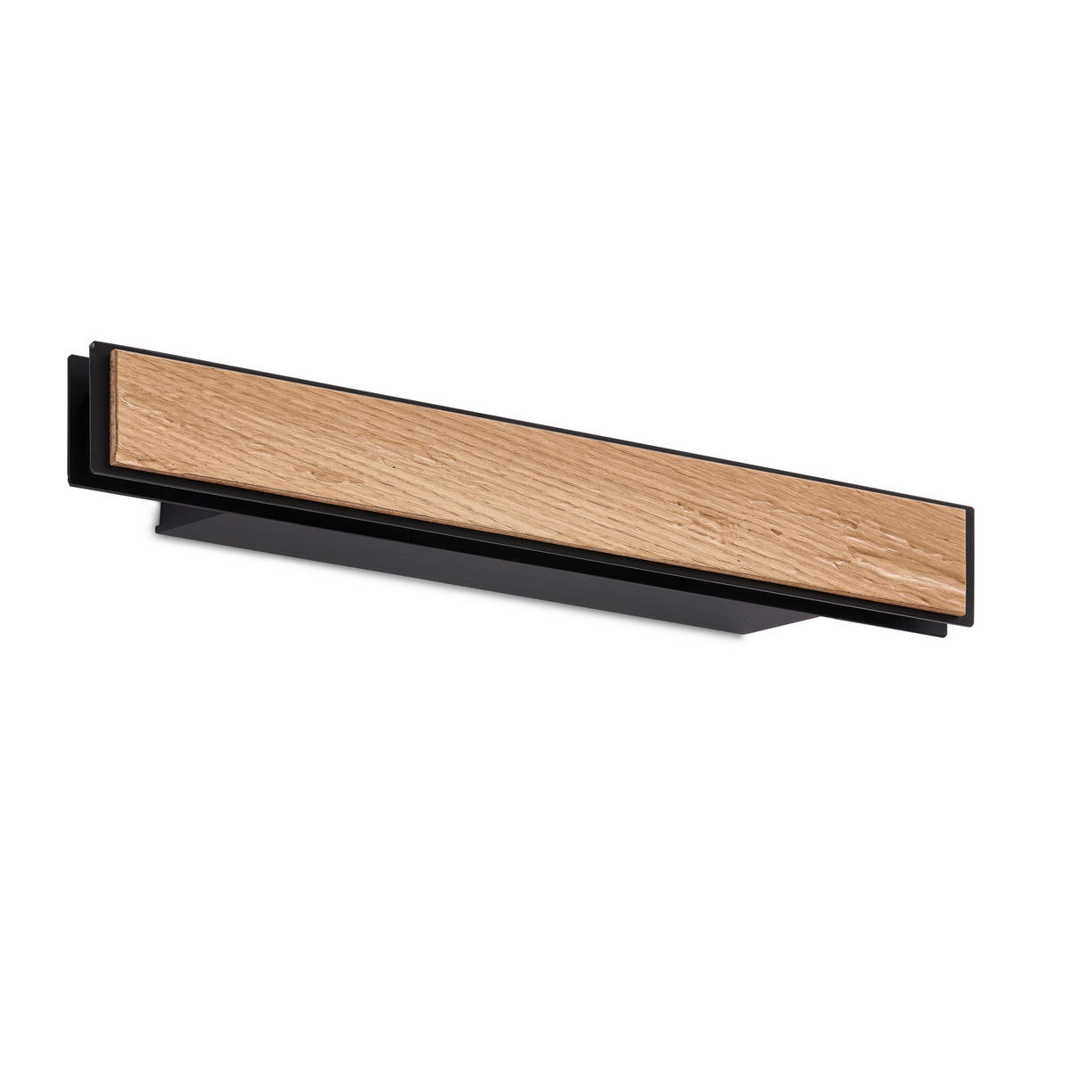LED-WANDLEUCHTE Form 44/5,5/7,8 cm  - Eichefarben/Schwarz, Design, Holz/Metall (44/5,5/7,8cm) - Grossmann