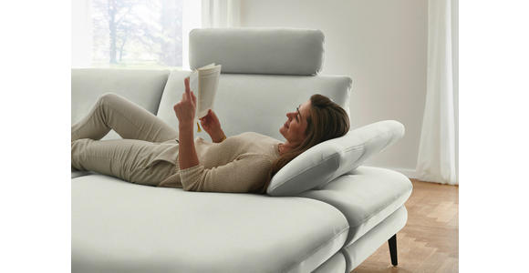 WOHNLANDSCHAFT  in Chenille, Flachgewebe Weiß  - Schwarz/Weiß, Design, Textil/Metall (208/344/180cm) - Dieter Knoll